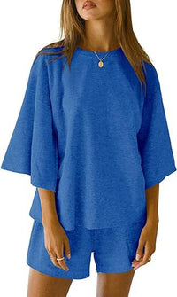 Women's Elastic-Waist Shorts Fashionable Casual Set