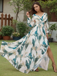 Womens Fashion Backless Long-sleeve Dress