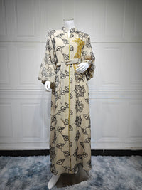 Women's Fashion Floral Print Long Sleeve Dress