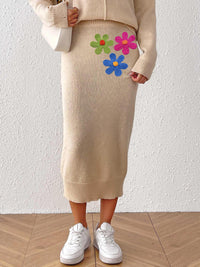 Women's Mid-length Elegant Embroidered Three-dimensional Flower Stitching Skirt