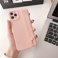 Solid Color Wristband Phone Case Couple Soft Drop