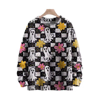Knitted Pullover Sweater Ghost Series Printed Loose Long Sleeves