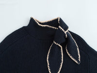 Ladies Bow Decorative Vest Pullover Sweaters