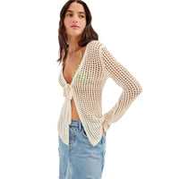 Sexy Knitted Hollow Beach Bikini Swimsuit Outwear Sun Protection Shirt