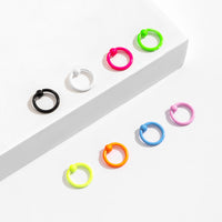 Punk Exaggerated Geometric Candy-colored Round Nose Studs