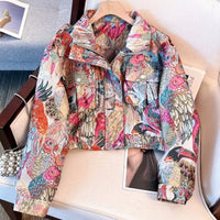 European And American Women's Fall New Peacock Printings Jacket