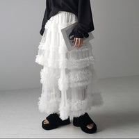 Three-layer Spliced Mesh Japanese-style Women's Skirt