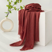 Strict Selection Summer Cotton And Linen Scarf Solid Color Simple Sun Protection
