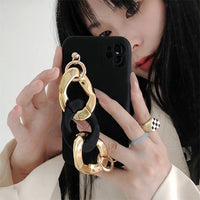 Korea Cool Black Electroplated Gold Bracelet Phone Case