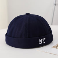 Men's Single-color Embroidered NY Letter Adjustable Trendy And Bohemian Style Landlord Hat, Suitable For Daily Casual Street Dance Outfits.
