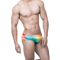 Gradient Color Matching Low Waist Beach Sports Triangle Men's Swimming Shorts
