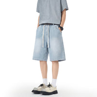 Mens Stretch Waist Lyocell Ice Silk Denim Shorts