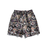 Loose American Retro Floral Shorts Men