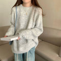 Korean-style Relaxed-fit Crewneck Pullover Sweater Loose Fit