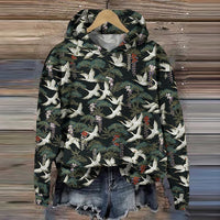 Mysterious Cat Art Print Stitching Hoodie Sweater