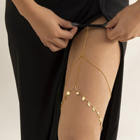 Stretch Geometric Heart Tassel Metal Body Chain