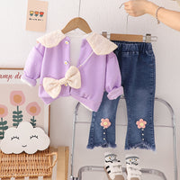 Winter Baby Girl Cute Bow Suit