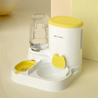 Cat Bowl Automatic Feeding Water Fountain Integrated Double Bowl Stainless Steel