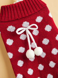 Polka Dot Dog Cat Lotus Leaf Skirt Sweater
