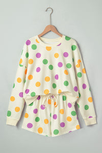 Multicolour Polka Dot Print Drop Sh