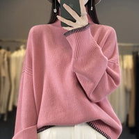 Loose And Idle Thickened Knitting High Collar Woolen Sweater