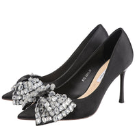 Temperament Satin Bow Fashion Pointed Toe Stiletto Women's