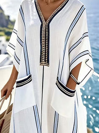 Women'S Casual Color-Block Striped Dress