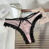 Female Cross Tie Hollow Mesh Breathable Thong