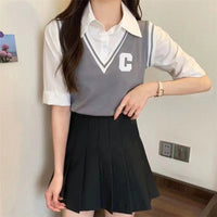 Women's Niche Design Short-sleeved Knitted Top