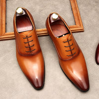 Men's Lace-up Pointed Formal Leather Shoes