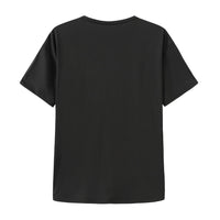 Printed Crew-neck Versatile American-style Casual Short-sleeve Top