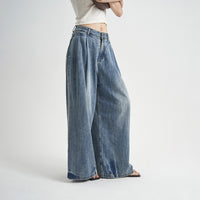 Loose Washed-out Jeans Women's High Waist