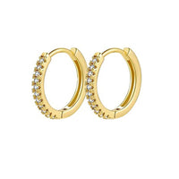 Fashionable Light-luxury Fully Diamond-encrusted Copper-plated Oval Earrings For Women