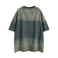 Fashion Tie-dye Gradient Denim T-shirt Men