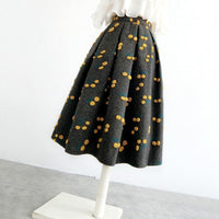 Classic Style Woolen Flab Hiding High Waist Skirt