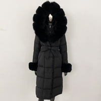 Thickened Long Section White Goose Down Slim Fit Women's Coat