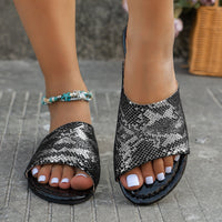 Fashion Snake Pattern Beach Slippers Women