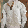 Digital Printing Christmas Series 6-button Henry Collar Long-sleeved Sweater For Men