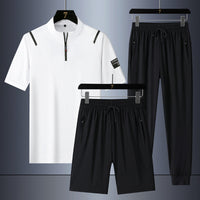 Casual Ice Silk Quick-drying Three-piece Suit For Men