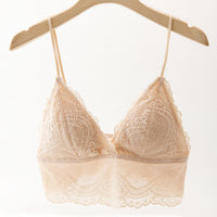 Sexy Lace Bra Nightclubs With Chest Pad French Triangle Cup Anti-exposure