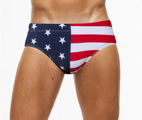 Men's Swimming Briefs With Printed Stitching To Prevent Embarrassment