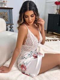 Midnight Charm Embroidered Slip Top Sexy Nightdress