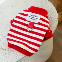 Spring Thin Velvet Puppy Clothes Simple Striped Traction Sweater