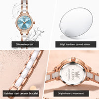 Oulishi Womens Watch With A Ceramic Strap A Versatile Quartz Timepiece