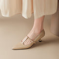 New Spring And Autumn Authentic Leather Square Toe Women's Shoes