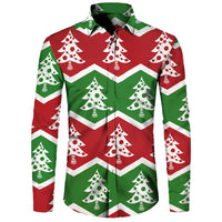 Funny Christmas Theme Digital 3D Printing Men's Button Lining Casual Long Sleeve