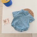 Newborn Short-sleeved Romper Boy Western Style Gentleman Clothes Baby