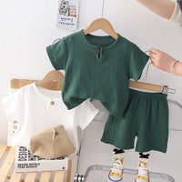 Children's Round Neck Short Sleeve Suit For Girls