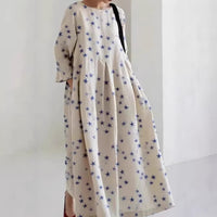 Women's Loose Round-Neck Printed Dress