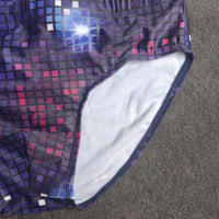 Pixel Mosaic Square Print Swim Briefs Lights
